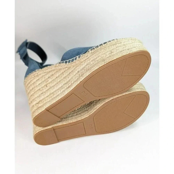 Marc Fisher Women's Able Square Toe Blue Wedge Platform Size 9 (MSRP $140) - Picture 8 of 10